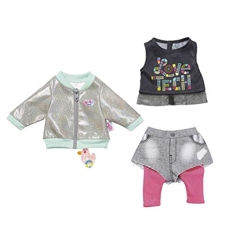 Zapf Creation Outfit 43cm Baby Born City-Vestido para bebé (43 cm), Color Rosa, Gris. (827154)