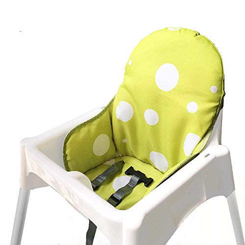 ZARPMA bebe Cojines para de Ikea Antilop Trona,Lavable, Plegable, Silla Alta Cojines para Bebé,No Incluye Trona y CinturóN de Seguridad (Verde amarillo)