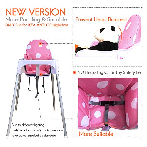 ZARPMA IKEA Antilop Cojín para trona, nueva versión, fundas para asiento de bebé, más gruesas, lavables y plegables, acolchado para silla infantil (rosa) ZARPMA IKEA Antilop Cojín para trona, nueva versión, fundas para asiento de bebé, más gruesas, lavables y plegables, acolchado para silla infantil (rosa)