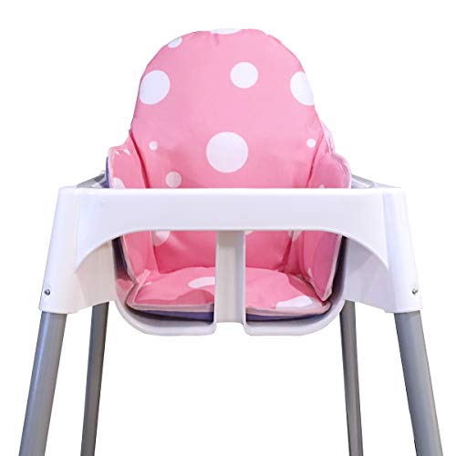 ZARPMA IKEA Antilop Cojín para trona, nueva versión, fundas para asiento de bebé, más gruesas, lavables y plegables, acolchado para silla infantil (rosa)