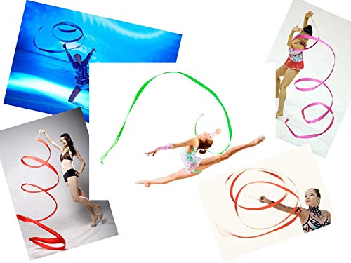 ZARRS Cintas de Baile,6 Pack Gimnasias Rítmicas Cinta 2M Niños Streamers con Varillas para Artístico Baton Twirling