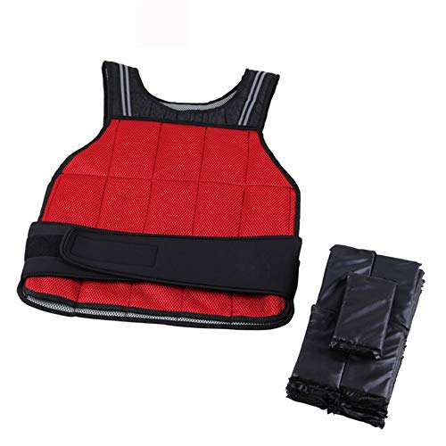 Zavddy Chaleco Lastrado Chalecos de Peso Chaleco ponderado Chaleco de Peso de 12 Libras Relleno de Arena Adecuado for Fitness Correr Pérdida de Peso Hombres Mujeres (Color : Red)