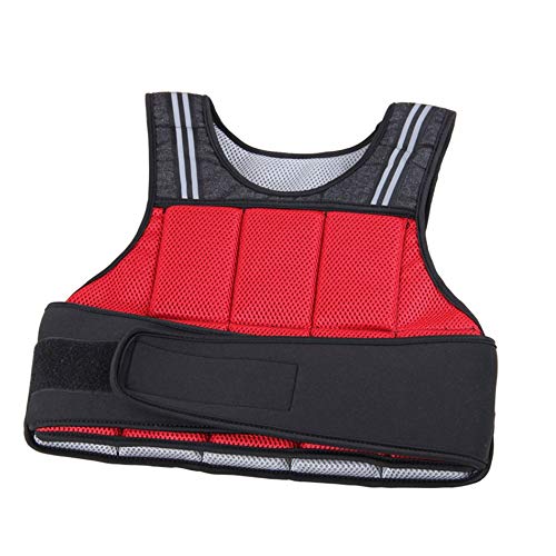 Zavddy Chaleco Lastrado Chalecos de Peso Chaleco ponderado Chaleco de Peso de 12 Libras Relleno de Arena Adecuado for Fitness Correr Pérdida de Peso Hombres Mujeres (Color : Red)