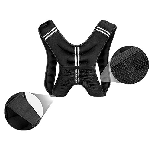 Zavddy Chaleco Lastrado Chalecos de Peso Chaleco ponderado Chaleco de Peso de 12 Libras Relleno de Arena Adecuado for Fitness Correr Pérdida de Peso Hombres Mujeres (Color : Black)