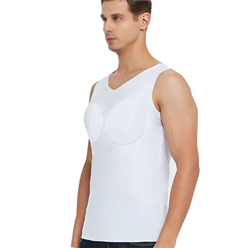 ZAYZ Músculo Pectoral Falso de Los Hombres Camiseta de Simulación Invisible Ropa Interior de Chaleco de Simulación Transpirable (Size : Medium)