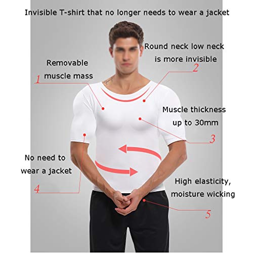 ZAYZ Músculo Pectoral Falso Los Hombres Invisibles Camiseta de Simulación, Respirable Delgado Ropa Interior Moldeadora (Size : Medium)