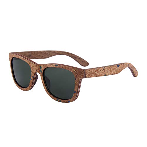 Zbertx Nuevas Gafas de Sol para Mujer con Marco de Madera laminada de Corcho Gafas de Sol para Hombre polarizadas,Verde Zbertx Nuevas Gafas de Sol para Mujer con Marco de Madera laminada de Corcho Gafas de Sol para Hombre polarizadas,Verde
