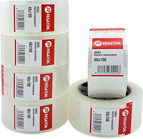 ZCENTER 6 Rollos Cinta Embalar 48MMx100M Cinta embalaje Cinta adhesiva para Cajas y Paquetes-Color Transparente ZCENTER 6 Rollos Cinta Embalar 48MMx100M Cinta embalaje Cinta adhesiva para Cajas y Paquetes-Color Transparente