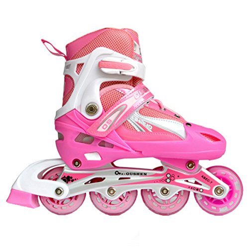 ZCRFY Deportes Sin Miedo Patines Ajustables Adultos Patines De Patinaje Negro - Regalos para Niños,Pink-S