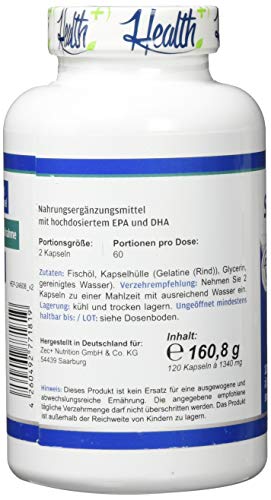 Zec+ Health+ Super Omega 3 Triglyceride - 120 Cápsulas, 160 g