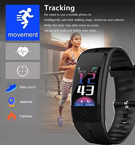 Zeerkeer SmartWatch, Reloj de Pulsera Frecuencia cardíaca/Presión Arterial/Monitoreo de oxígeno en la Sangre Resistente al Agua IP67 Facebook/Twitter/Whatsapp Fitness trackers