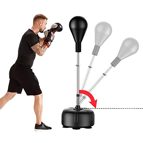 ZEHNHASE Set de Boxeo, Bola de perforación de Poliuretano sólido con Base de Rebote, Altura Ajustable 120cm-160cm (Negro-Rojo) ZEHNHASE Set de Boxeo, Bola de perforación de Poliuretano sólido con Base de Rebote, Altura Ajustable 120cm-160cm (Negro-Rojo)