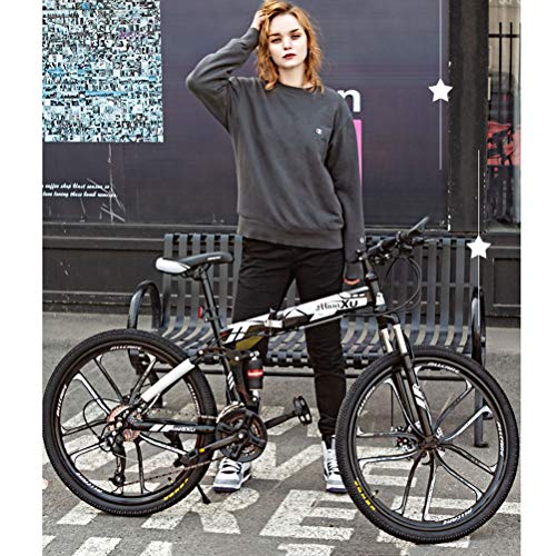 ZEIYUQI Bicicleta Plegable Mujer 24 Pulgadas Marco De Acero De Alto Carbono Todoterreno Velocidad Variable Montar Al Aire Libre,Blanco,21 * 26''* 3 ZEIYUQI Bicicleta Plegable Mujer 24 Pulgadas Marco De Acero De Alto Carbono Todoterreno Velocidad Variable Montar Al Aire Libre,Blanco,21 * 26''* 3