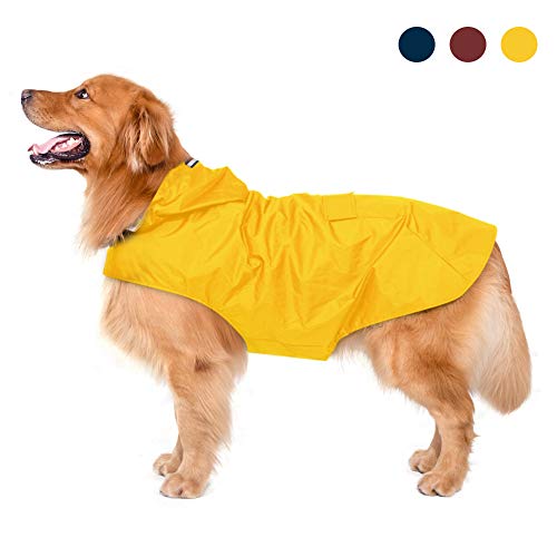 Zellar Impermeable para Perros con Capucha y Collar Agujero y Tiras reflectoras seguras, Ultra-Light Transpirable Impermeable 100% Chaqueta para Lluvia medianos Perro de Raza Grande Zellar Impermeable para Perros con Capucha y Collar Agujero y Tiras reflectoras seguras, Ultra-Light Transpirable Impermeable 100% Chaqueta para Lluvia medianos Perro de Raza Grande