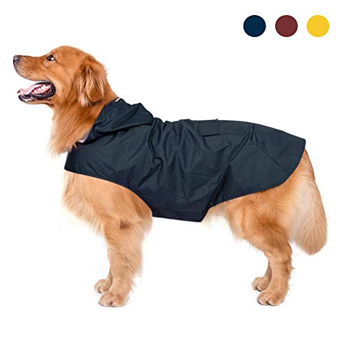 Zellar Impermeable para Perros con Capucha y Collar Agujero y Tiras reflectoras seguras, Ultra-Light Transpirable Impermeable 100% Chaqueta para Lluvia medianos Perro de Raza Grande Zellar Impermeable para Perros con Capucha y Collar Agujero y Tiras reflectoras seguras, Ultra-Light Transpirable Impermeable 100% Chaqueta para Lluvia medianos Perro de Raza Grande
