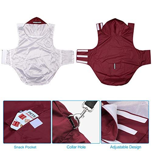 Zellar Impermeable para Perros con Capucha y Collar Agujero y Tiras reflectoras seguras, Ultra-Light Transpirable Impermeable 100% Chaqueta para Lluvia medianos Perro de Raza Grande Zellar Impermeable para Perros con Capucha y Collar Agujero y Tiras reflectoras seguras, Ultra-Light Transpirable Impermeable 100% Chaqueta para Lluvia medianos Perro de Raza Grande