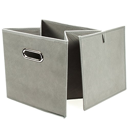 Zeller 14130 - Caja de almacenaje de tela, plegable, 28 x 28 x 28 cm, color gris Zeller 14130 - Caja de almacenaje de tela, plegable, 28 x 28 x 28 cm, color gris
