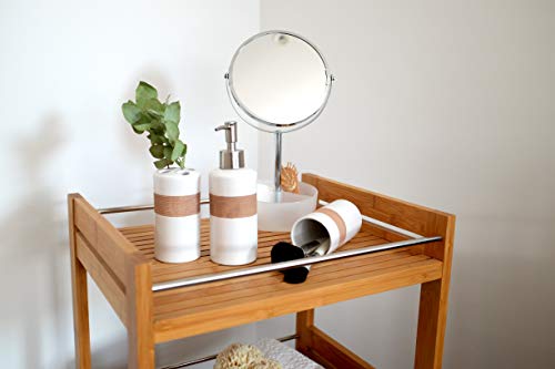 Zeller 18260 - Juego de accesorios para baño, 4 piezas, color beige y marrón Zeller 18260 - Juego de accesorios para baño, 4 piezas, color beige y marrón