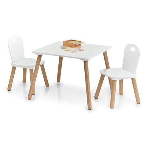 Zeller Scandi-Juego de Muebles Infantiles (3 Piezas), Pino, Tisch: 55x55x43,5 cm Stuhl: 28x28x50 cm Zeller Scandi-Juego de Muebles Infantiles (3 Piezas), Pino, Tisch: 55x55x43,5 cm Stuhl: 28x28x50 cm