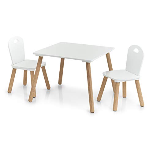 Zeller Scandi-Juego de Muebles Infantiles (3 Piezas), Pino, Tisch: 55x55x43,5 cm Stuhl: 28x28x50 cm Zeller Scandi-Juego de Muebles Infantiles (3 Piezas), Pino, Tisch: 55x55x43,5 cm Stuhl: 28x28x50 cm