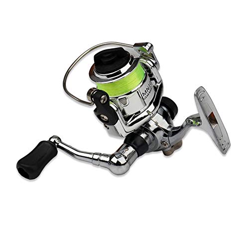 Zengbuks Tamaño portátil de Alta Resistencia Aleación de Aluminio Spinning Carrete de Pesca Aparejos de Pesca Pequeño Spinning Reel 4.3: 1 Accesorios de Pesca - Plata