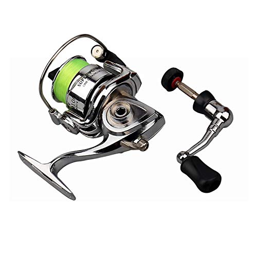 Zengbuks Tamaño portátil de Alta Resistencia Aleación de Aluminio Spinning Carrete de Pesca Aparejos de Pesca Pequeño Spinning Reel 4.3: 1 Accesorios de Pesca - Plata