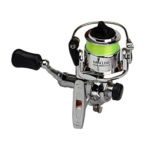 Zengbuks Tamaño portátil de Alta Resistencia Aleación de Aluminio Spinning Carrete de Pesca Aparejos de Pesca Pequeño Spinning Reel 4.3: 1 Accesorios de Pesca - Plata