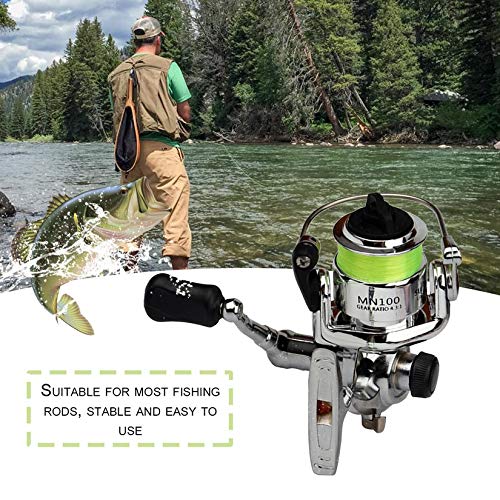 Zengbuks Tamaño portátil de Alta Resistencia Aleación de Aluminio Spinning Carrete de Pesca Aparejos de Pesca Pequeño Spinning Reel 4.3: 1 Accesorios de Pesca - Plata