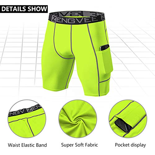 ZENGVEE 3 Piezas Mallas Cortas Hombre Running Pantalones Cortos Hombre de Mallas para Deporte, Fitness, Gym(Black Grey Yellow-L) ZENGVEE 3 Piezas Mallas Cortas Hombre Running Pantalones Cortos Hombre de Mallas para Deporte, Fitness, Gym(Black Grey Yellow-L)