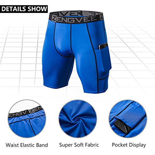 ZENGVEE 3 Piezas Pantalones Cortos Hombre Deporte de Secado Rápido para Running Hombres Deporte para Gym, Yoga, Running(Gray Black Blue-M) ZENGVEE 3 Piezas Pantalones Cortos Hombre Deporte de Secado Rápido para Running Hombres Deporte para Gym, Yoga, Running(Gray Black Blue-M)