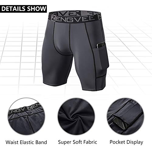 ZENGVEE Pantalones Cortos Hombre Deporte Mallas Cortas Hombre Running Correr Entrenamiento mayas Deportivas Hombre(3Gray-2XL) ZENGVEE Pantalones Cortos Hombre Deporte Mallas Cortas Hombre Running Correr Entrenamiento mayas Deportivas Hombre(3Gray-2XL)