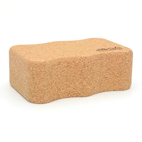 ZenYogaWedge Bloque de corcho para yoga de primera calidad 100% natural para principiantes y profesionales yoga pilates clases ejercicio fitness agarre antideslizante respetuoso con el medio ambiente