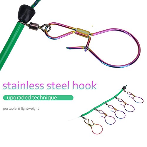 Zer one 16FT Acero Inoxidable Heavy Duty Fish Stringer Lock con 5 Hebillas Cuerda de Pesca Lanyard Equipo de Aparejos de Pesca Tackle Tool Zer one 16FT Acero Inoxidable Heavy Duty Fish Stringer Lock con 5 Hebillas Cuerda de Pesca Lanyard Equipo de Aparejos de Pesca Tackle Tool