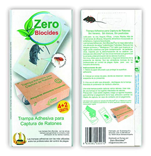 Zero Biocides 6 Trampas para Ratones con atrayente incorporando Fabricadas en EspaƱa Zero Biocides 6 Trampas para Ratones con atrayente incorporando Fabricadas en EspaƱa