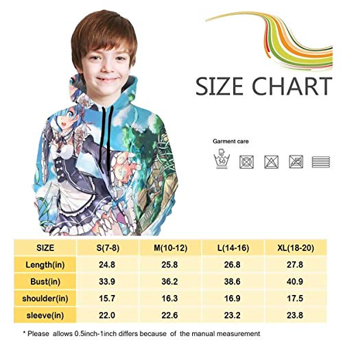 Zero Starting Life in One Felpa da Ginnastica con Cappuccio per Bambini con Stampa 3D Casual Unisex giovanile Pullover Atletico Ragazzi/Ragazze S(7-8)