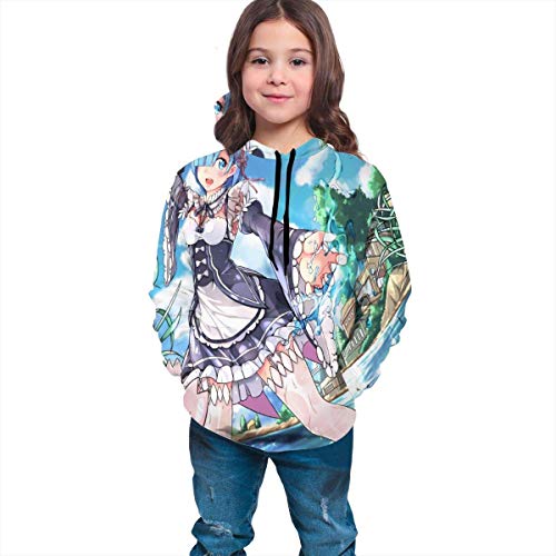 Zero Starting Life in One Felpa da Ginnastica con Cappuccio per Bambini con Stampa 3D Casual Unisex giovanile Pullover Atletico Ragazzi/Ragazze S(7-8)