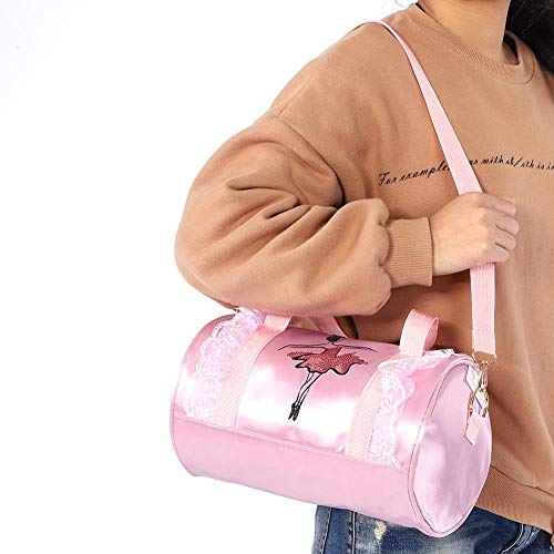 Zerodis- Bolso de Ballet para niñas Ballet Princess Dance Bag Ballet Bolso de Baile Latino Bolso de Hombro Bolso Cruzado con Encaje para Bailarina Niñas(Pink Short Gauze)