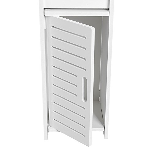 Zerone Mueble Auxiliar Baño, Armarios de Suelo para Baño, 3 Estante y Espacio de Almacenamiento de 4 Capas, 80 x 15.5 x 15.5cm