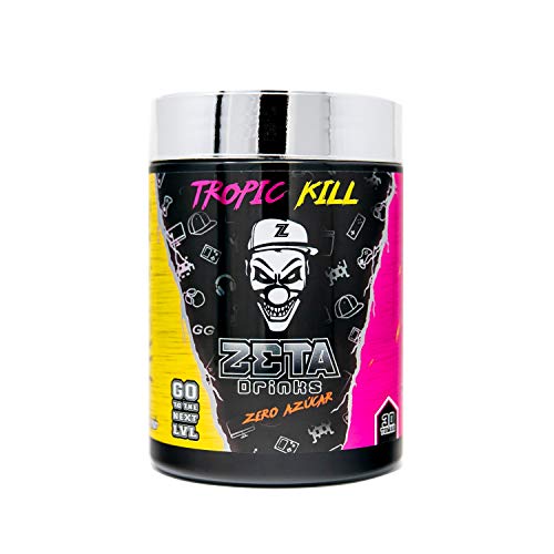 ZETA DRINKS Bebida Energética para gamers en polvo TUBO TROPIC KILL sabor PIÑA COLADA Energía para Esports Y Creadores 300g | 30 Raciones