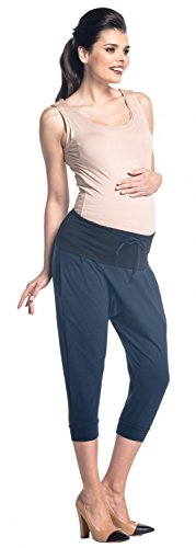 Zeta Ville - Pantalón Premama Banda Elastica Cinturilla Contraste - Mujer - 582c (Armada, EU 46, 2XL)