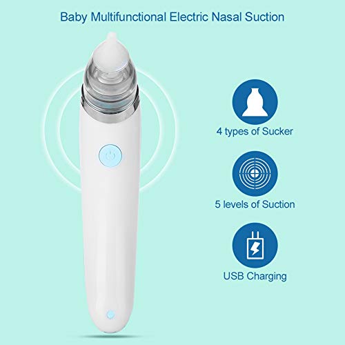 Zetiling Aspirador nasal para bebés, limpiador de nariz eléctrico, mocos, acné, espinillas, succionador de mocos, máquina de succión nasal para niños pequeños(#1)