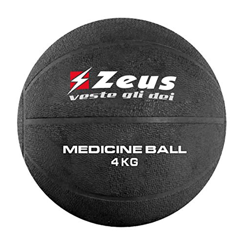 Zeus, Balón medicinal 1-2-3-4-5 kg para gimnasio, entrenamiento, fitness, body building, Hombre, BIANCO, 3 KG.