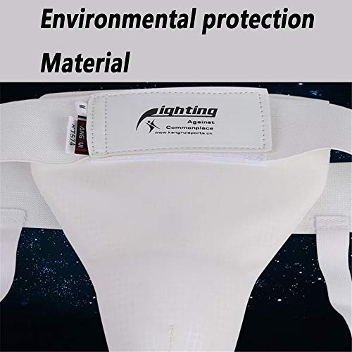 ZFH Taekwondo Groin Guard Protector de Entrepierna Cintura Abdominal Groin Protectores Masculino y Femenino Copa atlética Protección pélvica Groin MMA Boxeo Sanda,Malewhite,S