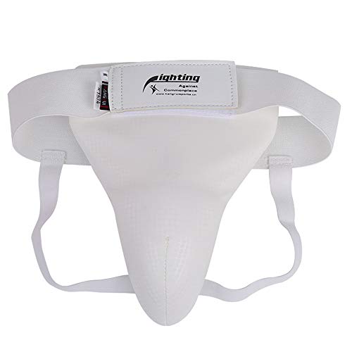 ZFH Taekwondo Groin Guard Protector de Entrepierna Cintura Abdominal Groin Protectores Masculino y Femenino Copa atlética Protección pélvica Groin MMA Boxeo Sanda,Malewhite,S