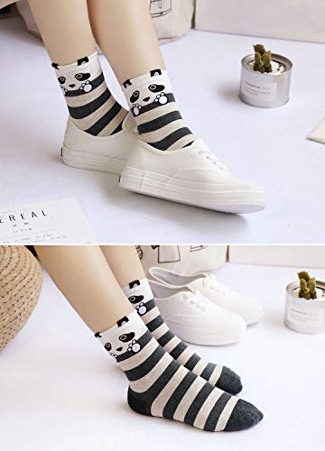 ZFSOCK Calcetines de Mujer Divertidos de Algodón, Patrón de Dibujos Animados Lindo Animal Perro Gato, 5 pares, Tamaño 36-42 ZFSOCK Calcetines de Mujer Divertidos de Algodón, Patrón de Dibujos Animados Lindo Animal Perro Gato, 5 pares, Tamaño 36-42