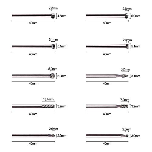 ZFYQ 20 Piezas Fresas HSS Encaminamiento Router Bits Madera Fresado Fresas 3 mm Broca para Dremel/Accesorios para Herramientas Rotatorias/Bricolaje, Carpintería, Herramientas de Grabado