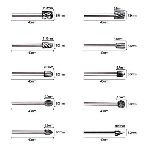 ZFYQ 20 Piezas Fresas HSS Encaminamiento Router Bits Madera Fresado Fresas 3 mm Broca para Dremel/Accesorios para Herramientas Rotatorias/Bricolaje, Carpintería, Herramientas de Grabado