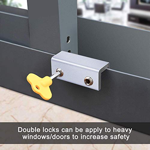 ZFYQ 6 Pack Cerradura de seguridad para ventana corredera ajustable, marco de puerta con cerradura de aleación de aluminio, con cerradura de seguridad y llaves ZFYQ 6 Pack Cerradura de seguridad para ventana corredera ajustable, marco de puerta con cerradura de aleación de aluminio, con cerradura de seguridad y llaves