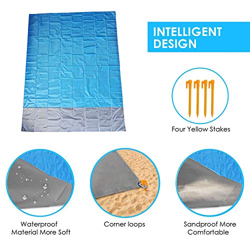 ZFYQ Alfombras de Playa, 210 x 200 cm Manta de Picnic Impermeable con 4 Estaca Fijo para la Playa Acampar Picnic y Otra Actividad al Aire Libre ZFYQ Alfombras de Playa, 210 x 200 cm Manta de Picnic Impermeable con 4 Estaca Fijo para la Playa Acampar Picnic y Otra Actividad al Aire Libre