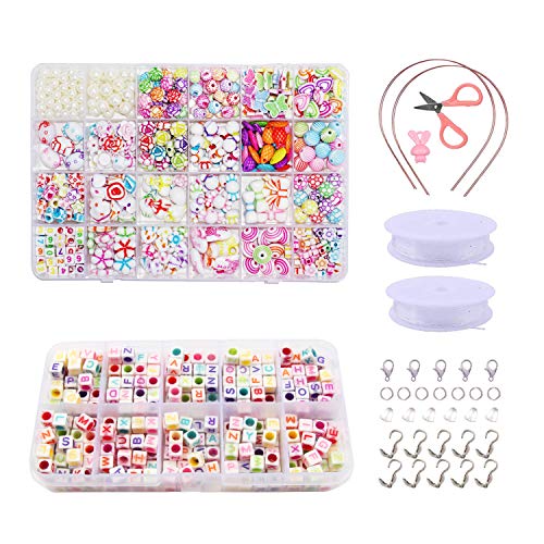 ZFYQ Bricolaje Conjunto de Cuentas de Niños, Cuentas Coloridas para Hacer Joyas para Niños Pulseras de Bricolaje Cuentas de Collares ZFYQ Bricolaje Conjunto de Cuentas de Niños, Cuentas Coloridas para Hacer Joyas para Niños Pulseras de Bricolaje Cuentas de Collares
